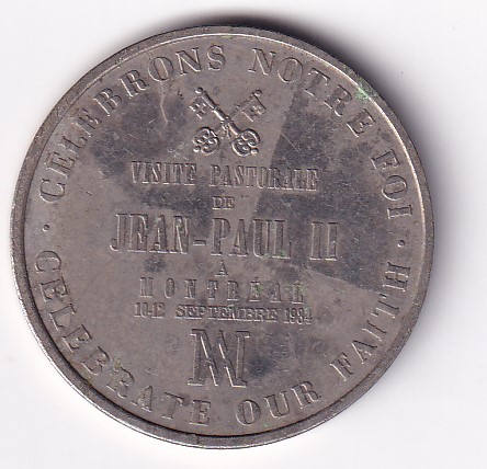 Canada Medal - Papal Visit to Pastorale 1984 Commemorative Issue Rare #K-82