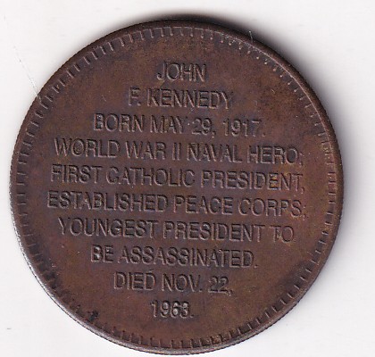 United States Token - Presidential Hall of Fame John F. Kennedy Rare Token #K-101
