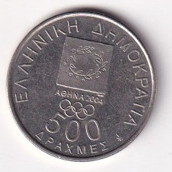 Alternative view of Greece 500 Drachmes 2000 Olympic gold Rare Commemorative Medal #K-103