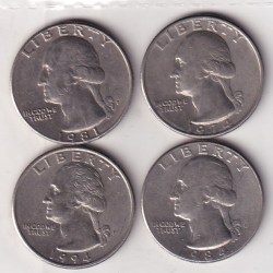 4 Different Dates America Quarter Dollar Rare Commemorative (4 Coin) Set#K-123