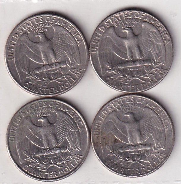 4 Different Dates America Quarter Dollar Rare Commemorative (4 Coin) Set#K-123