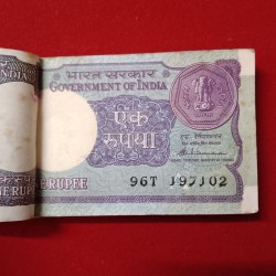 Alternative view of One Rs Small Coin Rare Old Issue Full Bundle Finance Minister S.Venketraman 1988 Year Government of India 197101