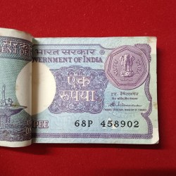 Alternative view of One Rs Small Coin Rare Old Issue Full Bundle Finance Minister S.Venketraman 1987 Year Government of India 458901