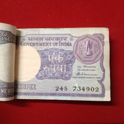 Alternative view of One Rs Small Coin Rare Old Issue Full Bundle Finance Minister S.Venketraman 1988 Year Government of India 734901
