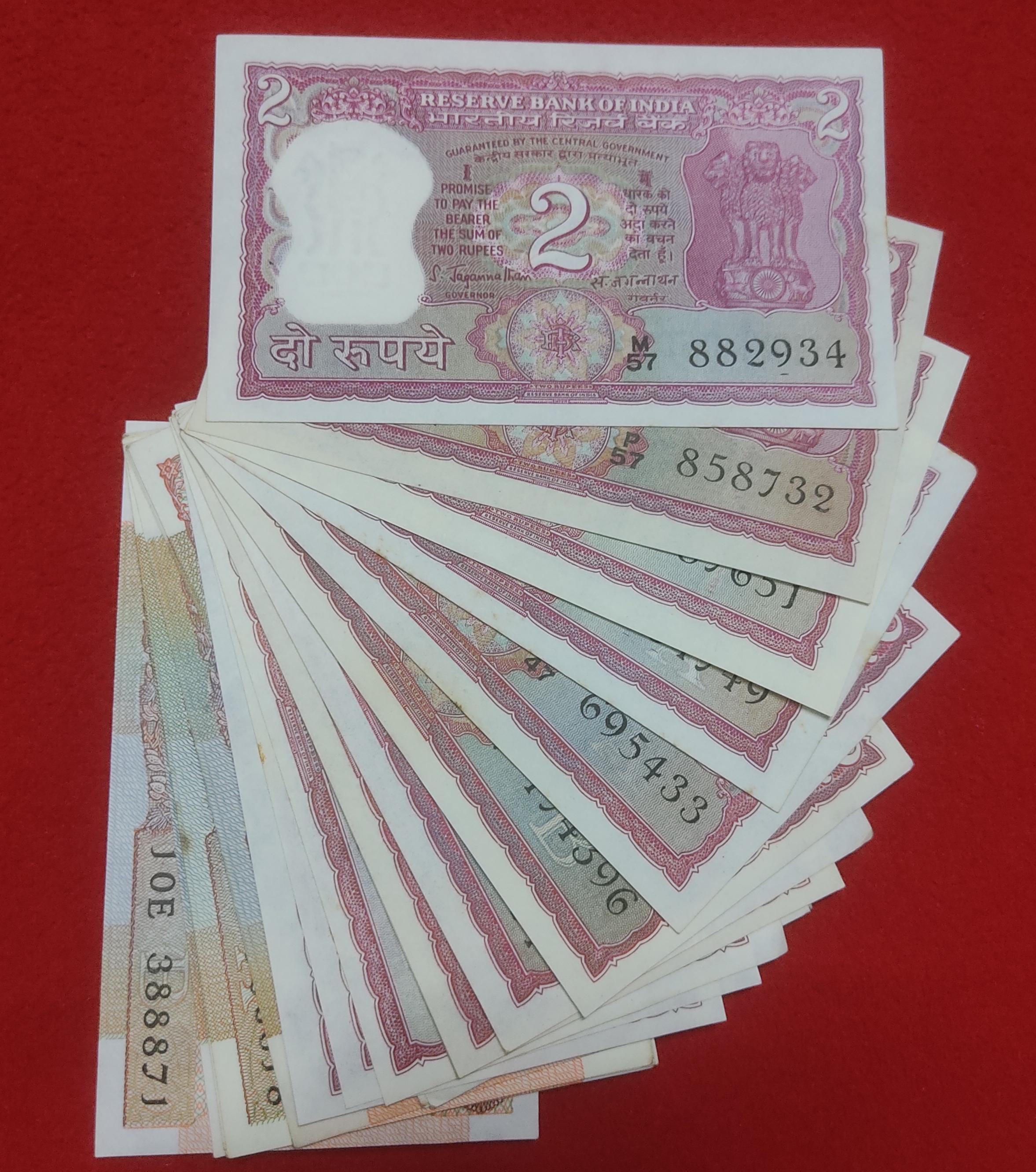2 RUPEE SIGNATURE SET B-11 TO B-36 EACH SET PRICE