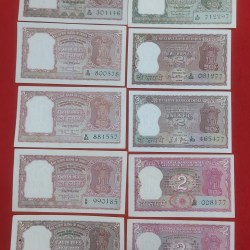 Alternative view of TWO RUPEE SIGNATURE SET B1 TO B36 - RARE GEM UNC CONDITION