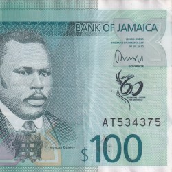 Jamaica 100 Dollars Independence Rare Polymer Note #B2