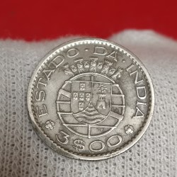 3 Escudos Portuguese copper-nickel Year 1959 ESTADO DA INDIA