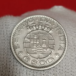 RARE RARE RARE 60 Centavos Copper Nickel 1959 Year ESTADO DA Portuguese INDIA