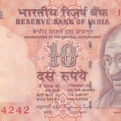 424242 TRIPLING FANCY NUMBER 10 RUPEES GOVERNOR RAGHURAM RAJAN RARE NOTE