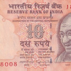 008008 FANCY NUMBER 10 RUPEES GOVERNOR RAGHURAM RAJAN RARE UNC NOTE