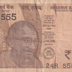 555555 Fancy Number 10 Rupees Rare Note