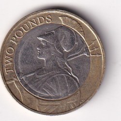 United Kingdom 2 Pounds 2015 (Britannia) Bimetallic Coin#k-132