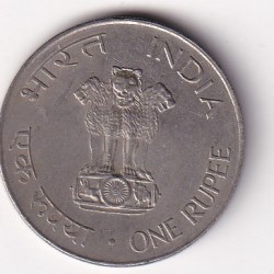 Alternative view of India 1 Rupee (Mahatma Gandhi) 1869-1948 Rare Coin#e-410