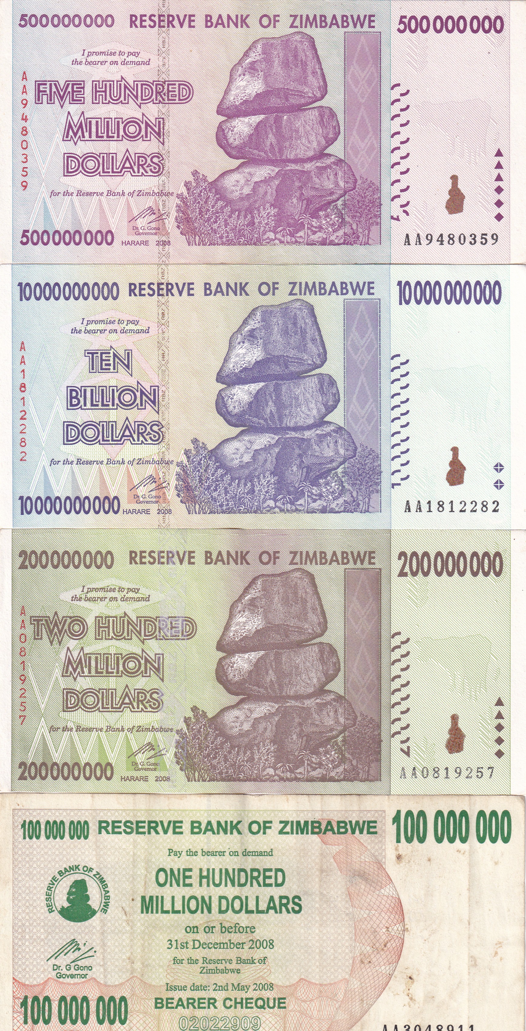 20 Different Zimbabwe Note Set