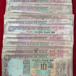 10 Rupees (Peacock) Mix Governor Low Condition (67 Pcs) Lott #*108