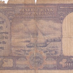 Alternative view of British India 10 Rupees - George VI RARE NOTE LOW CONDITION REPAIRED NOTE