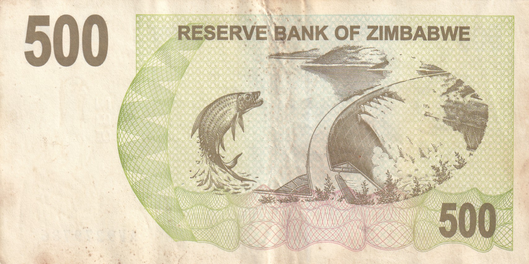 Zimbabwe 500 Dollars Rare Note with Fancy Number Ending 786