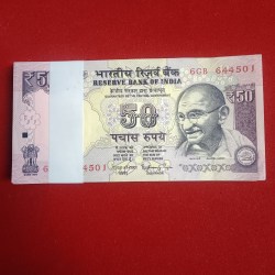 50 Rupees Old Parliament Full Bundle Governor Raghuram Rajan Year 2015 Gem Unc Condition 644501