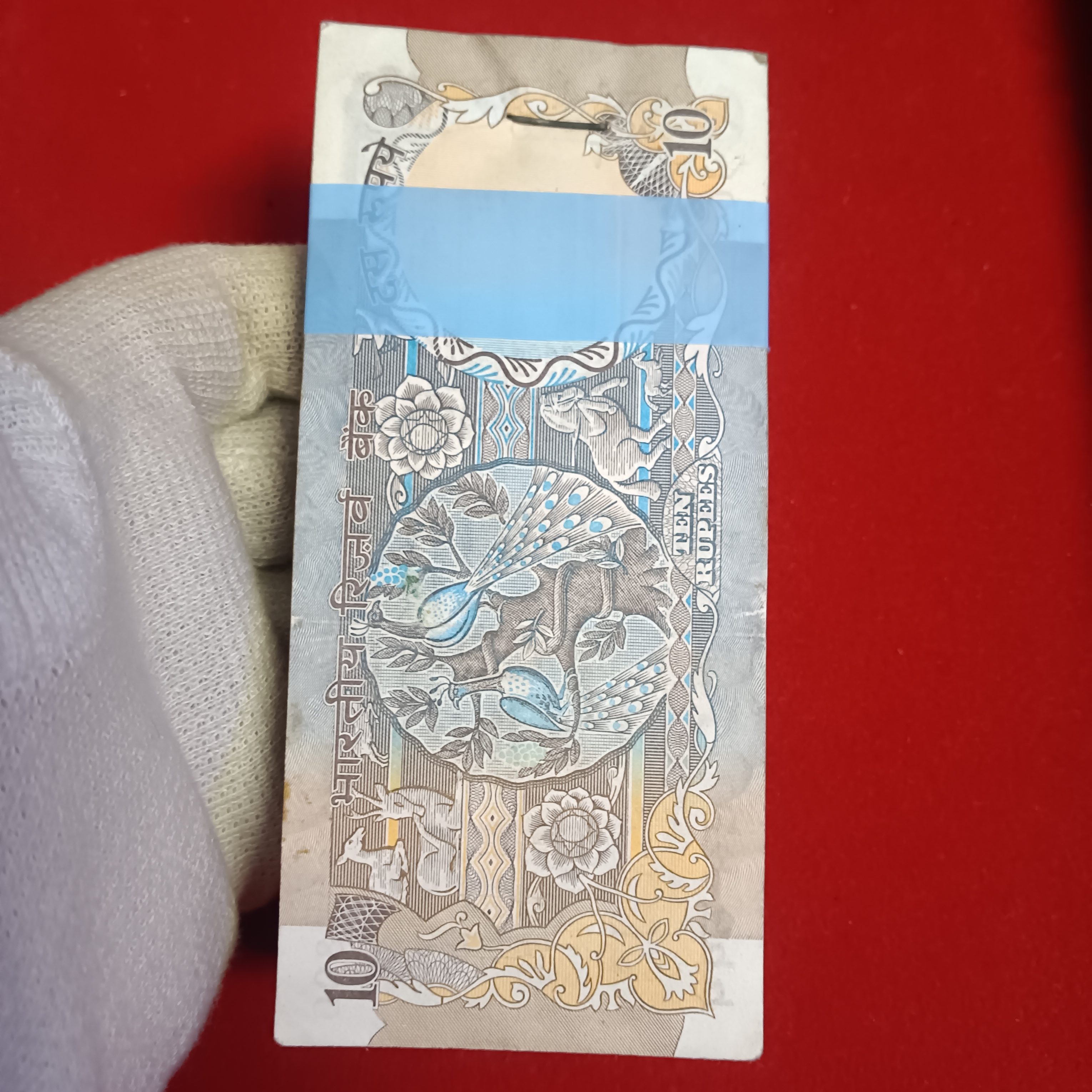 Ten Rs EX Rare Peacock Full Bundle Governor IG Patel Fancy Number Ending 786 Unc Condition Reserve Bank of India 231701