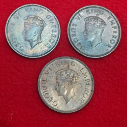 Alternative view of ONE QUARTER ANNA GEROGE VI KING EMPEROR COIN 1938,39,40 3 COIN SET