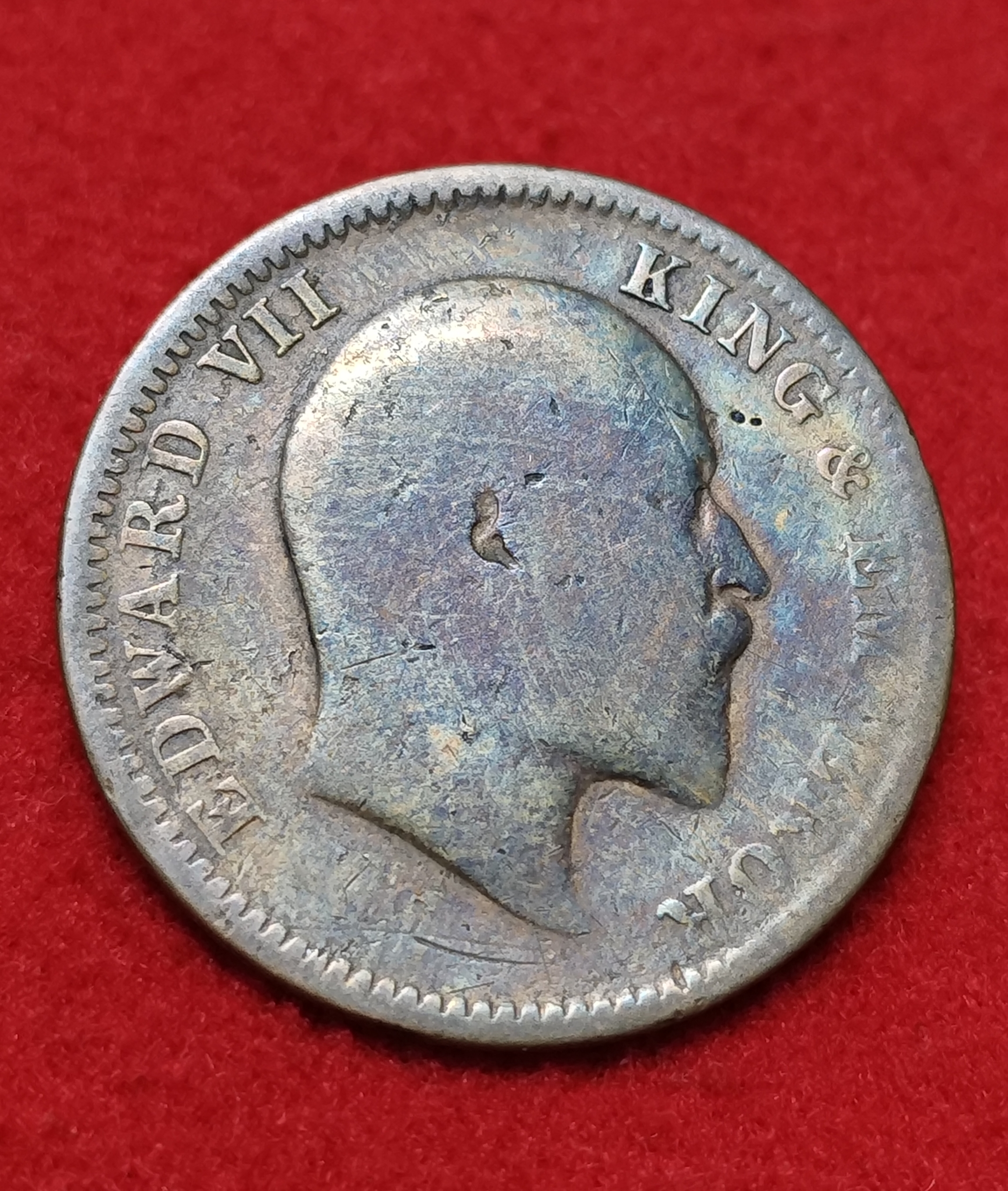 ONE QUARTER ANNA 1907 CALCUTTA MINT COIN - Image 2