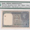 1 RUPEES 1940 GEORGE VI GOVERNOR C.E.JONES RARE (PMG GRADE 63)