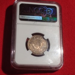 Alternative view of 1919(B) INDIA HALF RUPEE NGC GRADED HIGH GRADE MS 64