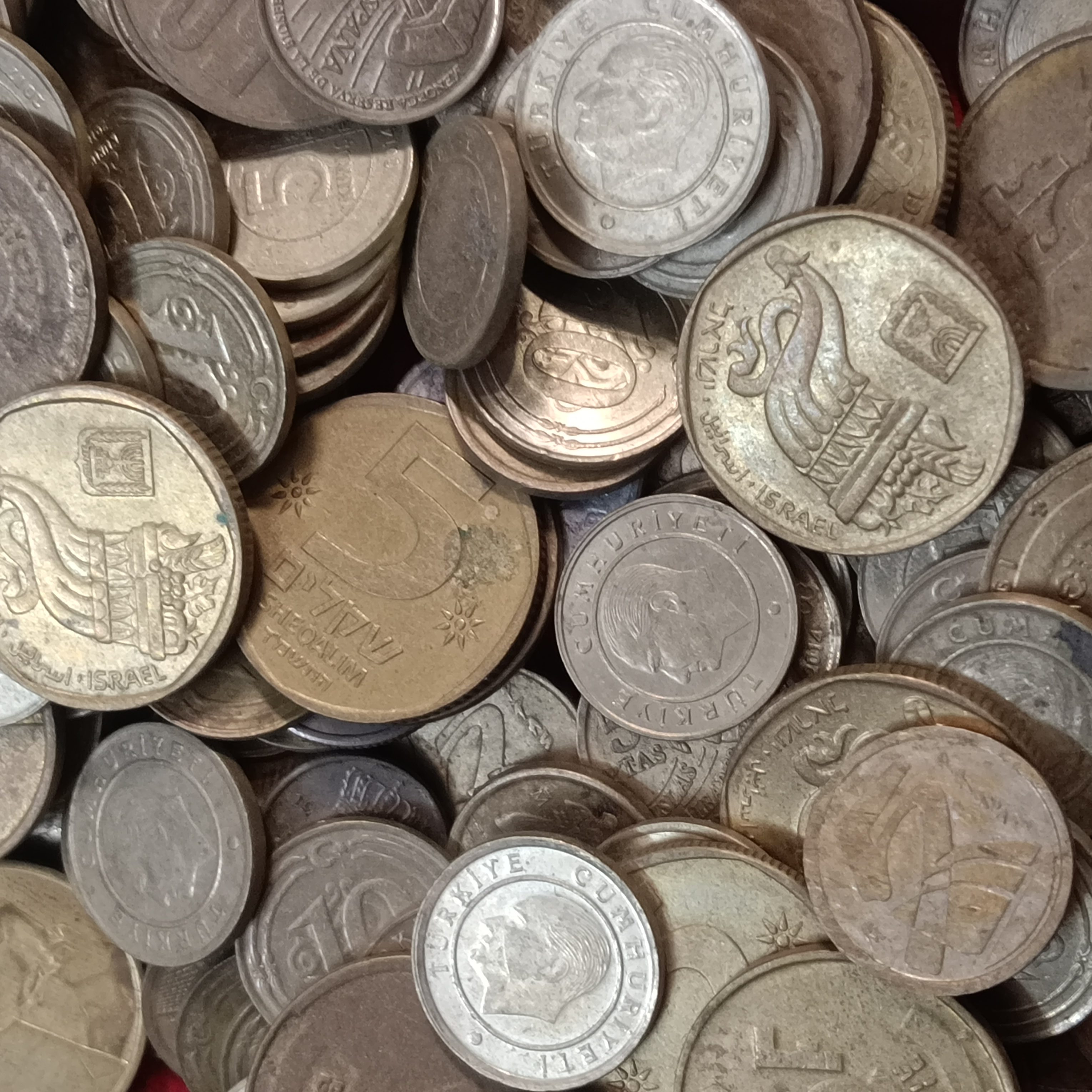 Five or Ten Turkey Or Israel Country Coins 100 Pcs Given - Image 3
