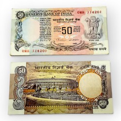 Rs 50 India Banknote Parliament Issue Gem Unc Serial Bundle Signed By C Rangarajan Inset B Unique and Rare