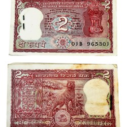 Rs 2 India Banknote Serial Bundle Tiger Top Quality Unc Unique and Rare By S Venkataraman