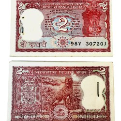 Rs 2 India Banknote Serial Bundle Tiger Top Quality Unc Unique and Rare By R N Malhotra