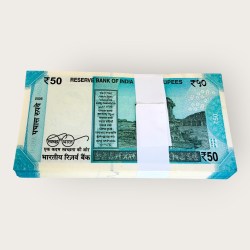 Alternative view of Rs 50 India Banknote Replacement Star Issue 2026 Serial Packet Prefix 8BD Inset R Signed By Sanjay Malhotra Unique and Rare