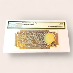 Alternative view of Rs 10 India Banknote Signed by R N Malhotra Peacock Issue Graded PMG 66 Gem Unc Ultra Unique and Rare