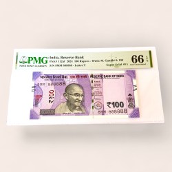 Rs 100 India Banknote Signed by Shaktikant Das Super Solid 8MM 888888 Gem Unc Ultra Unique and Rare