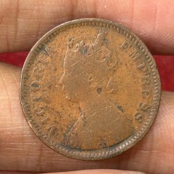Alternative view of Indian Local and Princely states › Dhar, ½ Pice 1887- Victoria [Anand Rao Pawar III] Rare Coin #C-55