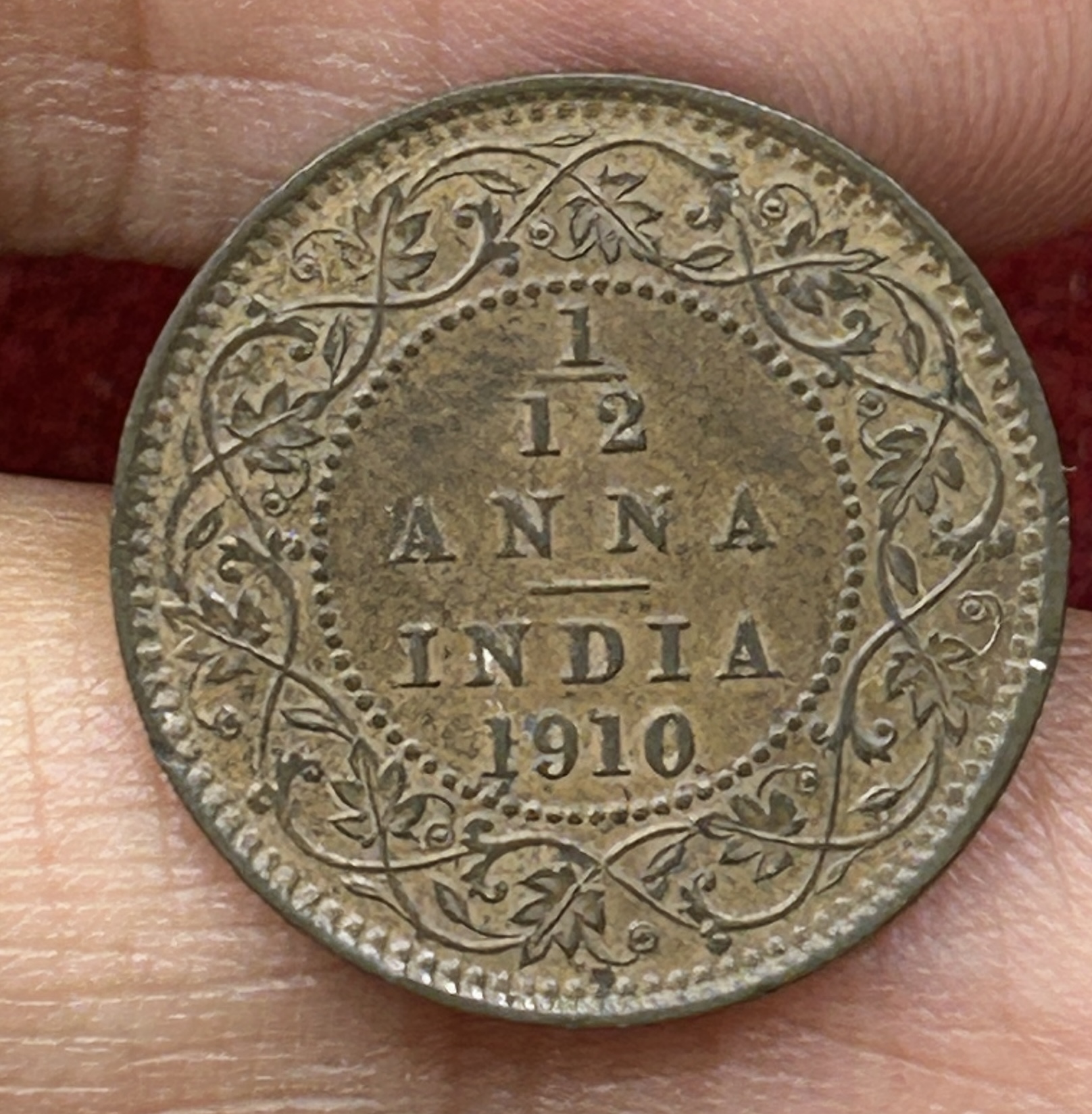 British - India 1⁄12 Anna (Edward VII) 1910 Rare Unc Coin#E-359