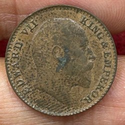 Alternative view of British - India 1⁄12 Anna (Edward VII) 1910 Rare Unc Coin#E-359