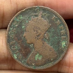 Alternative view of Indian Local and Princely states › Dhar, ¼ Anna 1887 - Victoria [Anand Rao Pawar III] Rare Coin #C-57