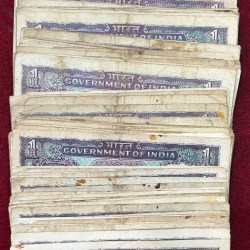 Alternative view of Big Size One Rupees MIX Governor MIX Date Used Condition (100 Note) LOTT #*122