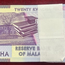Alternative view of Malawi 20 Kwacha GEM UNC (100 Note) Serial Packet