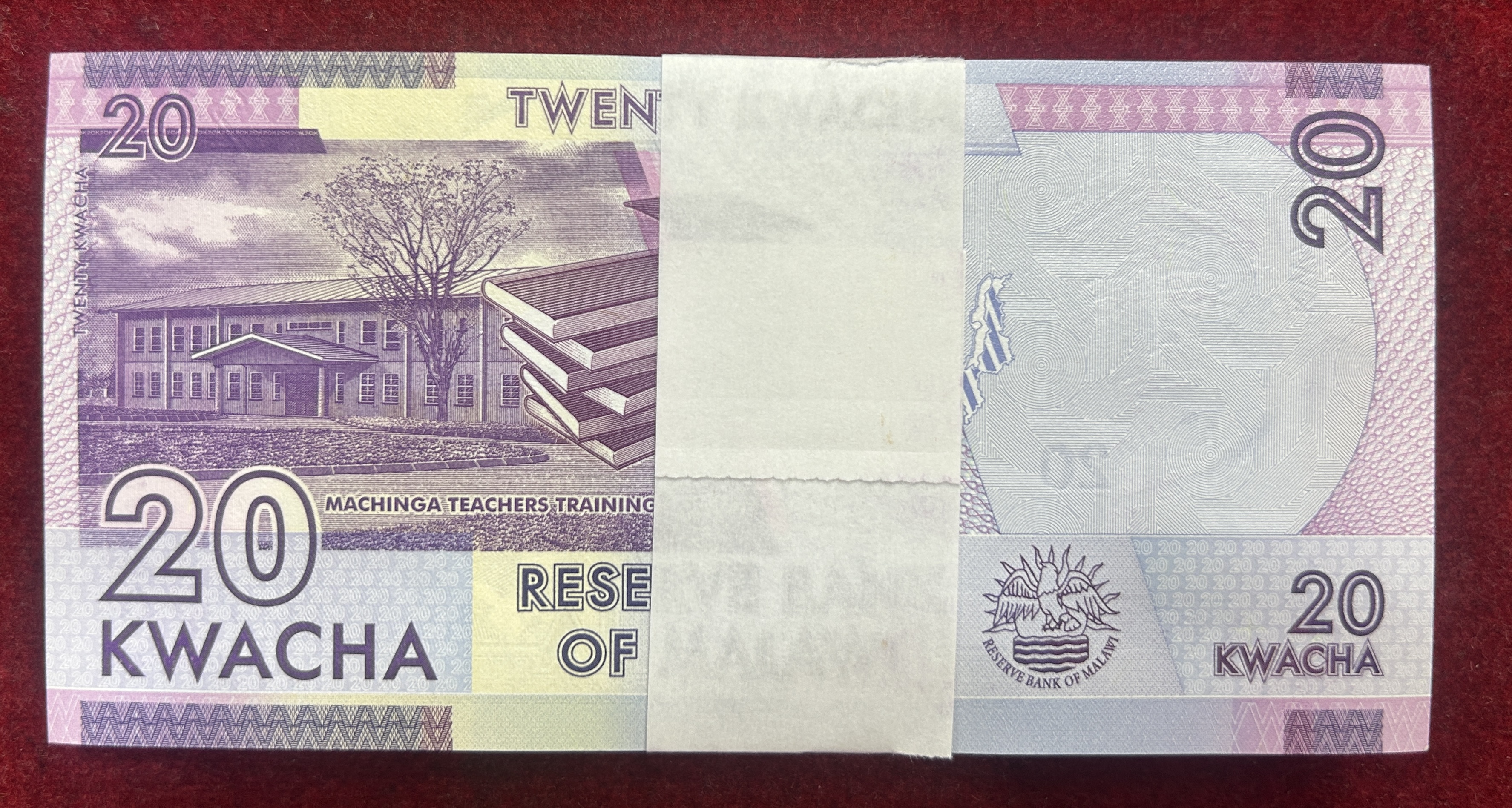 Malawi 20 Kwacha GEM UNC (100 Note) Serial Packet With 786 Fancy Number Note - Image 2