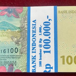 Alternative view of Indonesia 1000 Rupiah GEM UNC (100 Note) Non-Serial Packet
