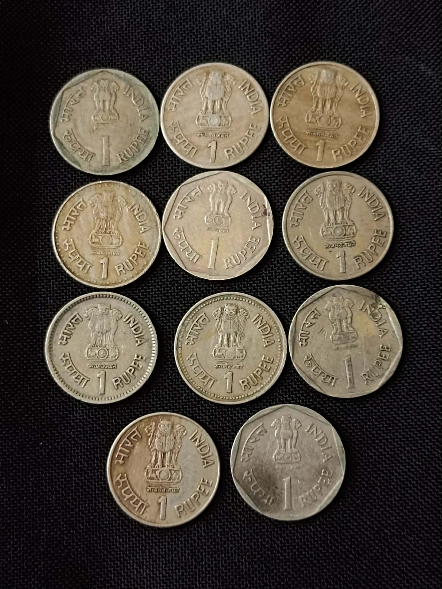 Republic India Denominaton 1 ₹ 11 different variety Metal copper nickel Same and similar piece available