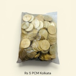Rs 5 Kolkata Mint PCM Issue Extreme Rare 100 coin Pouch Unique and Rare