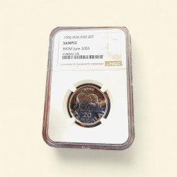 Malawi Country 1996 Year 20 Tambala Malawi NGC Graded Unique and Rare