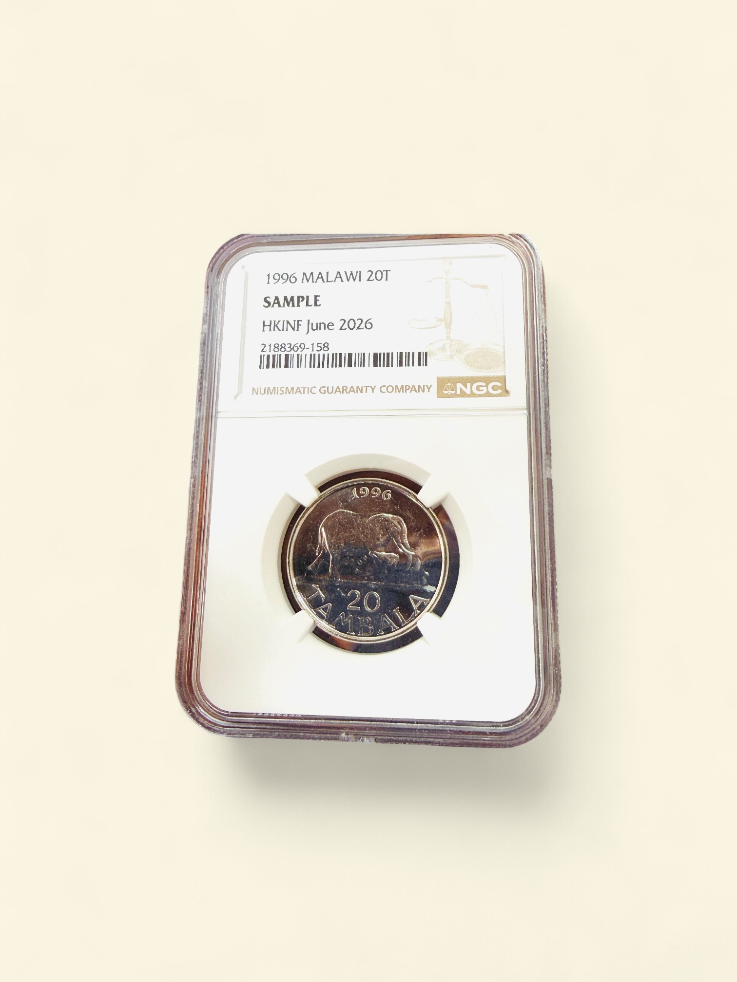 Malawi Country 1996 Year 20 Tambala Malawi NGC Graded Unique and Rare