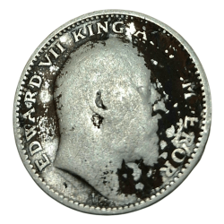 Alternative view of BRITISH INDIA Silver 1/2 RUPEE Key Date Year 1905 King GEORGE-V **V. SCARE** Collectable Grade.