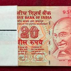 20 Rupees Old Issue Governor D.Subbarao Rare GEM UNC Serial Packet