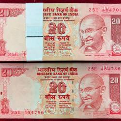 20 Rupees Old Issue Governor D.Subbarao Rare GEM UNC Serial Packet with Fancy Number Ending 786